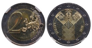 Latvia, 2 Euros, 2018 year, Centenary of Independent Baltic States, NGC, MS 65 DPL