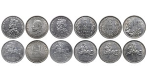 Lithuania, Collection of 6 Silver Coins, 1925-1938 years
