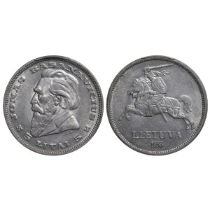 Lithuania, 5 Litai, 1936 year, Jonas Basanavicius, PCGS AU 58