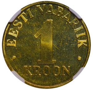 Estonia, 1 Kroon, 2001 year, NGC, MS 65