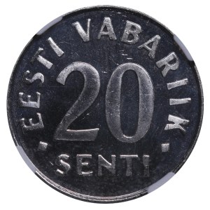 Estónsko, 20 Senti, rok 1997, NGC, MS 67, Top PoP