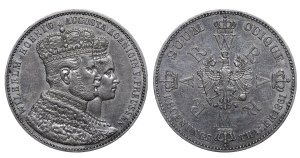Kingdom of Prussia, 1 Thaler, 1861 year, A, Coronation of Wilhelm and Augusta