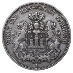 Free Hanseatic city of Hamburg, 5 Mark, 1875 year, J