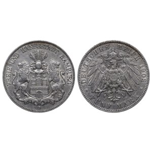 Free Hanseatic city of Hamburg, 5 Mark, 1902 year, J