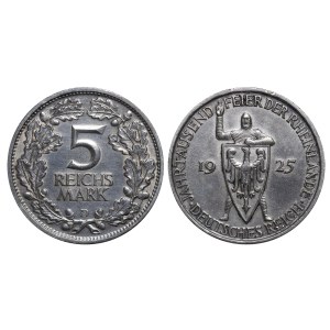 Germany, 5 Reichsmark, 1925 year, D, 1000th Year of Rhineland