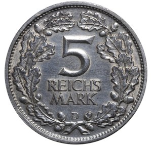 Germany, 5 Reichsmark, 1925 year, D, 1000th Year of Rhineland
