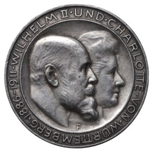 Kingdom of Wurttemberg, 3 Mark, 1911 year, F, Silver Wedding Anniversary