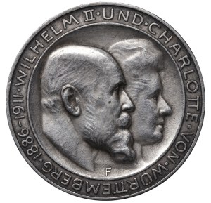 Kingdom of Wurttemberg, 3 Mark, 1911 year, F, Silver Wedding Anniversary
