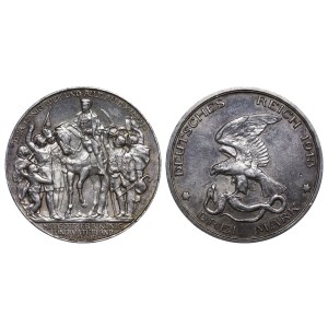 Kingdom of Prussia, 3 Mark, 1913 year, 100th Anniversary of the Prussians entering the war against Napoleon