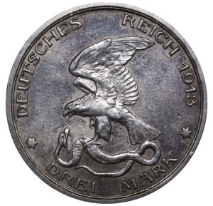 Kingdom of Prussia, 3 Mark, 1913 year, 100th Anniversary of the Prussians entering the war against Napoleon