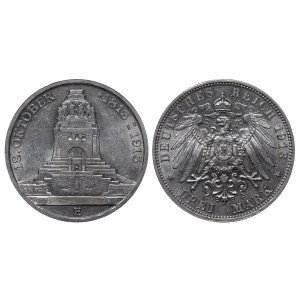 Kingdom of Saxony, 3 Mark, 1913 year, E, 100th Anniversary of the Battle of Leipzig