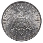 Kingdom of Wurttemberg, 3 Mark, 1914 year, F