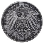 Anhalt-Dessau, 3 Mark, 1914 year, A, 25th Anniversary of the Wedding of Duke Friedrich II. of Anhalt and Duchess Marie of Baden