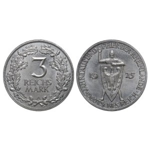 Germany, 3 Reichsmark, 1925 year, A, 1000th Year of Rhineland