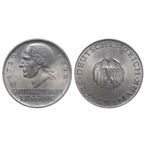 Germany, 3 Reichsmark, 1929 year, A, 200th Anniversary of Gotthold Lessing