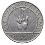 Germany, 3 Reichsmark, 1929 year, D, 10th Anniversary of the Weimar Constitution