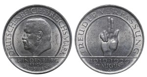 Germany, 3 Reichsmark, 1929 year, A, 10th Anniversary of the Weimar Constitution