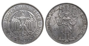 Germany, 3 Reichsmark, 1929 year, E, 1000th Anniversary of Meissen