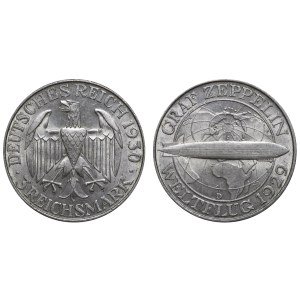 Germany, 3 Reichsmark, 1929 year, D, World flight of the Graf Zeppelin