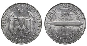 Germany, 3 Reichsmark, 1929 year, D, World flight of the Graf Zeppelin
