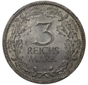 Germany, 3 Reichsmark, 1931 year, A, NGC, MS 62