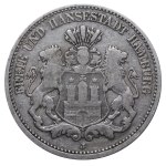 Free Hanseatic City of Hamburg, 2 Marks, 1876 year, J