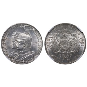 Kingdom of Prussia, 2 Marks, 1901 year, A, 200th Anniversary of the Kingdom of Prussia, NGC, UNC DETAILS