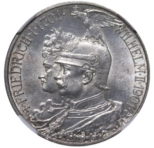 Kingdom of Prussia, 2 Marks, 1901 year, A, 200th Anniversary of the Kingdom of Prussia, NGC, UNC DETAILS