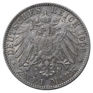 Free Hanseatic city of Hamburg, 2 Marks, 1906 year, J