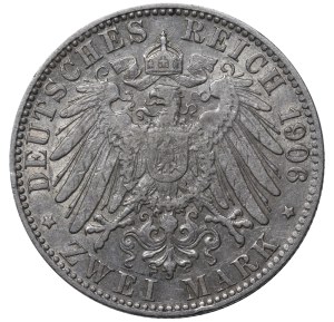 Free Hanseatic city of Hamburg, 2 Marks, 1906 year, J