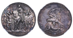 Kingdom of Prussia, 2 Marks, 1913 year, 100th Anniversary of the Prussians entering the war against Napoleon, NGC, MS 63