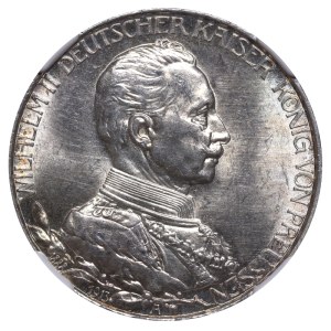 Kingdom of Prussia, 2 Marks, 1913 year, A, 25th Anniversary of the Reign of King Wilhelm II, NGC, MS 63