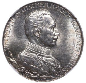 Kingdom of Prussia, 2 Marks, 1913 year, A, 25th Anniversary of the Reign of King Wilhelm II, NGC, MS 63