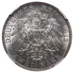 Kingdom of Prussia, 2 Marks, 1913 year, A, 25th Anniversary of the Reign of King Wilhelm II, NGC, MS 63