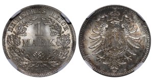 Germany, 1 Mark, 1886 year, D, NGC, MS 67, Top PoP