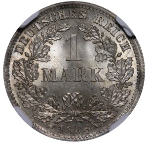 Germany, 1 Mark, 1886 year, D, NGC, MS 67, Top PoP