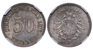 Germany, 50 Pfennigs, 1876 year, C, NGC, MS 64