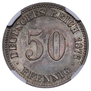 Germany, 50 Pfennigs, 1876 year, C, NGC, MS 64