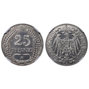 Germany, 25 Pfennigs, 1912 year, A, NGC, PF 66