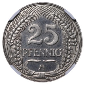 Germany, 25 Pfennigs, 1912 year, A, NGC, PF 66