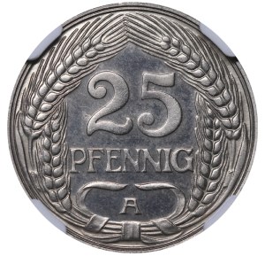 Germany, 25 Pfennigs, 1912 year, A, NGC, PF 66