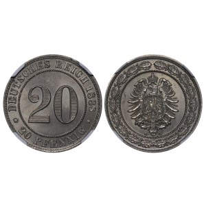 Germany, 20 Pfennigs, 1888 year, G, NGC, MS 64
