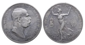 Austrian Empire, 5 Crowns, 1908 year, 60th Anniversary of the Franz Joseph I's Reign