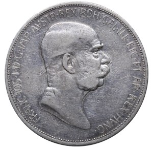 Austrian Empire, 5 Crowns, 1908 year, 60th Anniversary of the Franz Joseph I's Reign