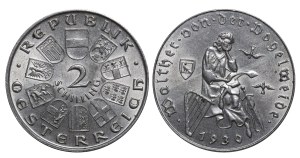 Austria, 2 Schilling, 1930 year, 700th Anniversary of the Death of Walther von der Vogelweide