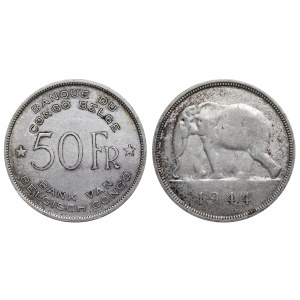 Belgian Congo, 50 Francs, 1944 year