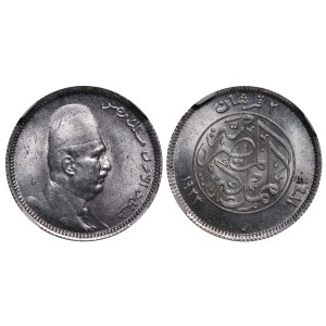 Egypt, 2 Piastres, 1342 (1923) year, H, NGC, MS 63