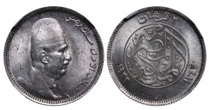 Egypt, 2 Piastres, 1342 (1923) year, H, NGC, MS 63
