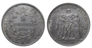 France, 5 Francs, 1876 year, A