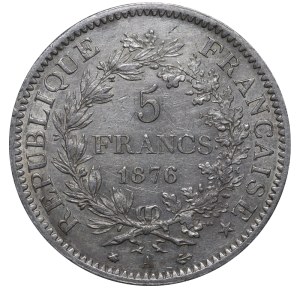 France, 5 Francs, 1876 year, A